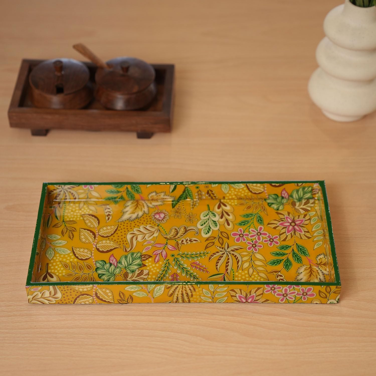 Enamel Printed Decorative Serving Tray - Mittified