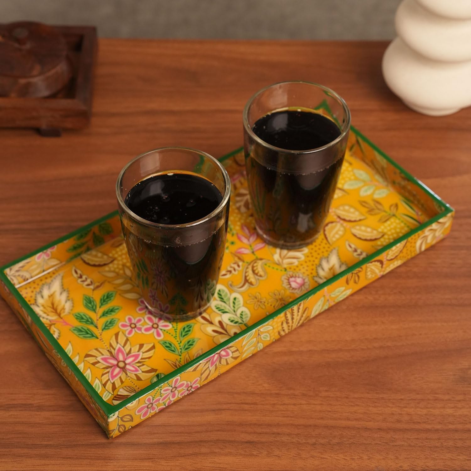 Enamel Printed Decorative Serving Tray - Mittified