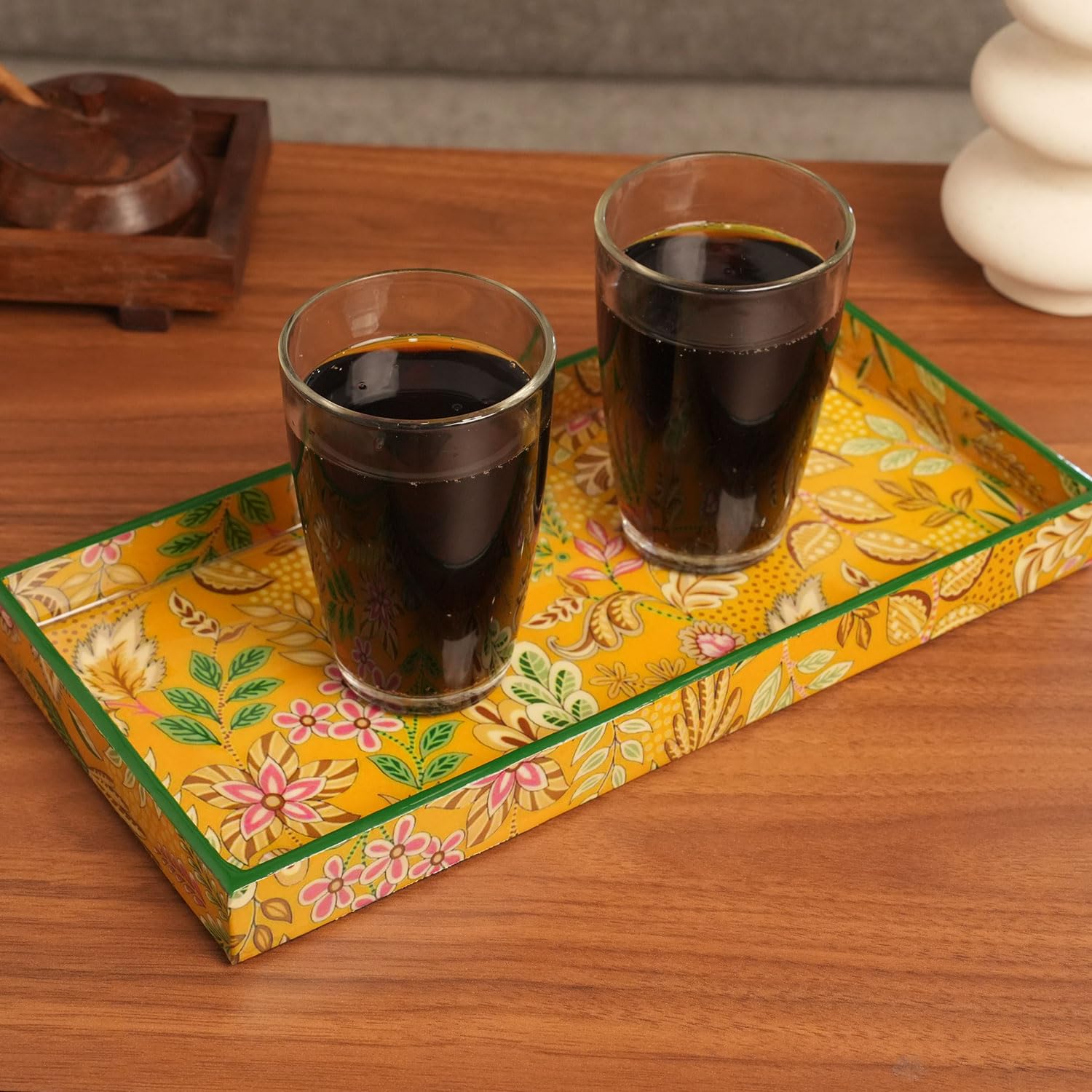 Enamel Printed Decorative Serving Tray - Mittified