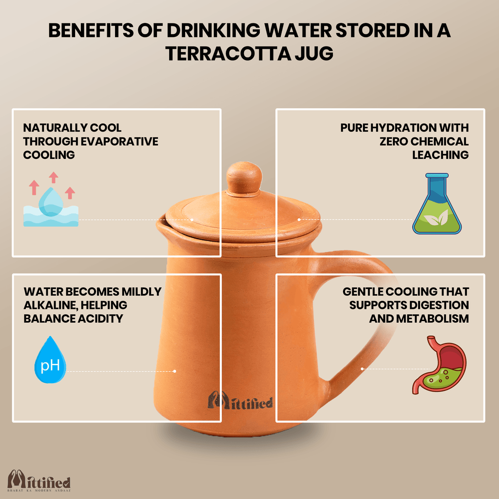 Jhakaas Jug Clay Water Jug - Mittified