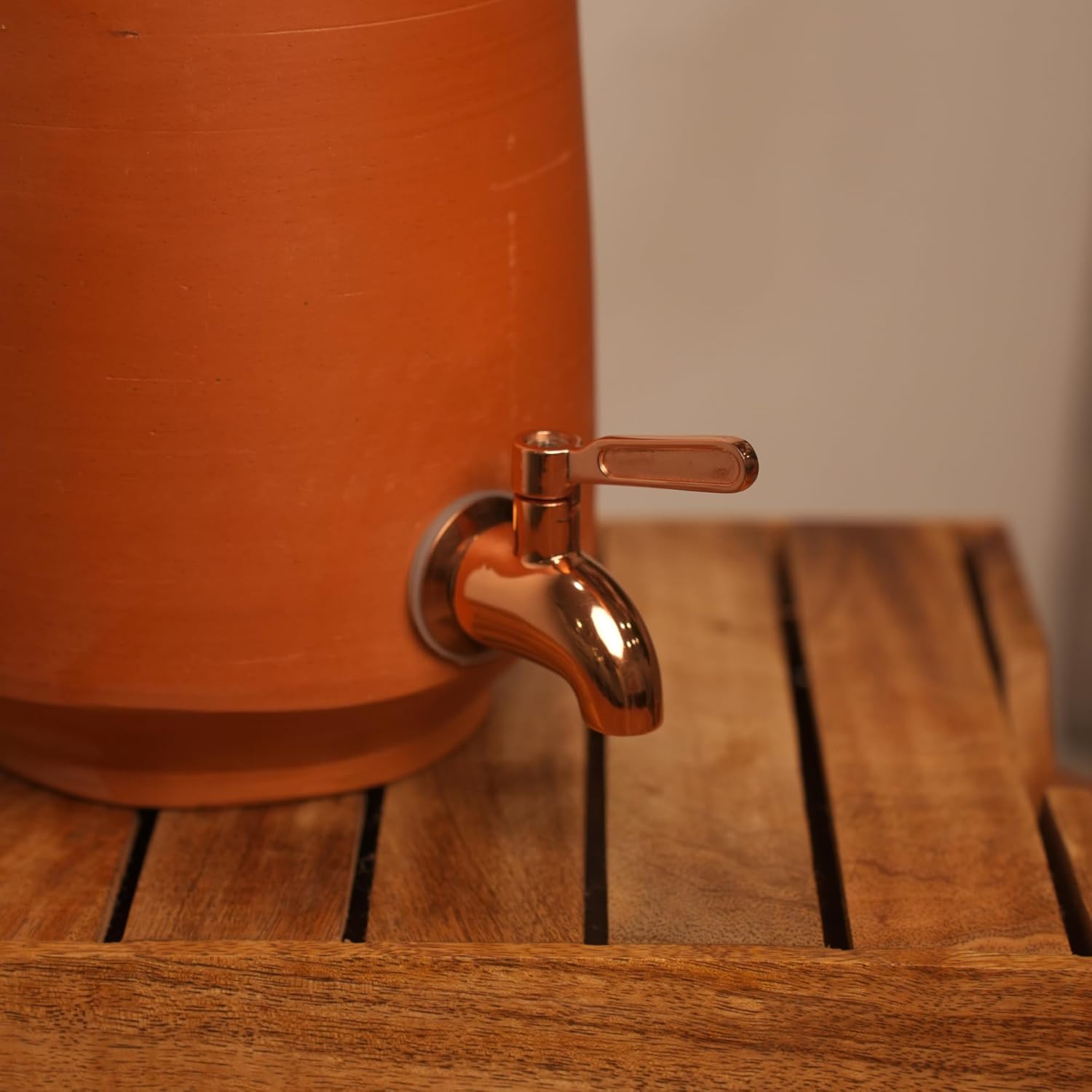 Mittified Clay Water Dispenser with Copper Stainless Steel Tap & Lid – Terracotta Mitti Water Pot / Matka - Mittified