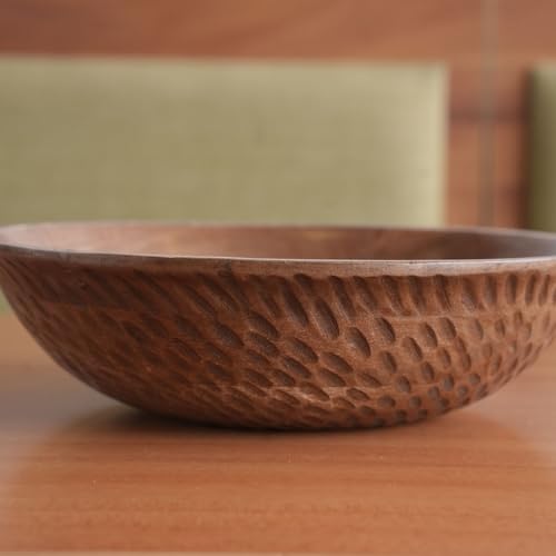 Mittified Wooden Salad Bowl - Handcrafted Mango Wood Serving Bowl for Salads, Fruits & Snacks - Mittified