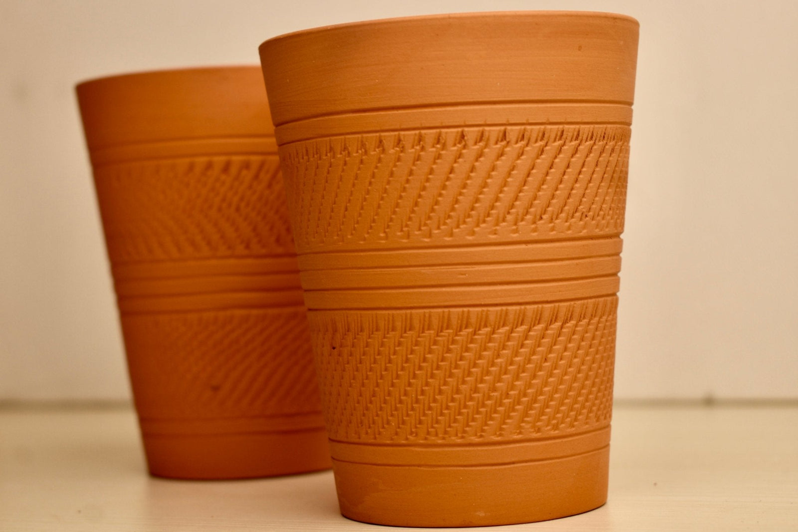 Moru Mug Set of 2 – Handcrafted Terracotta Clay Mug for Chai and Hot Beverages