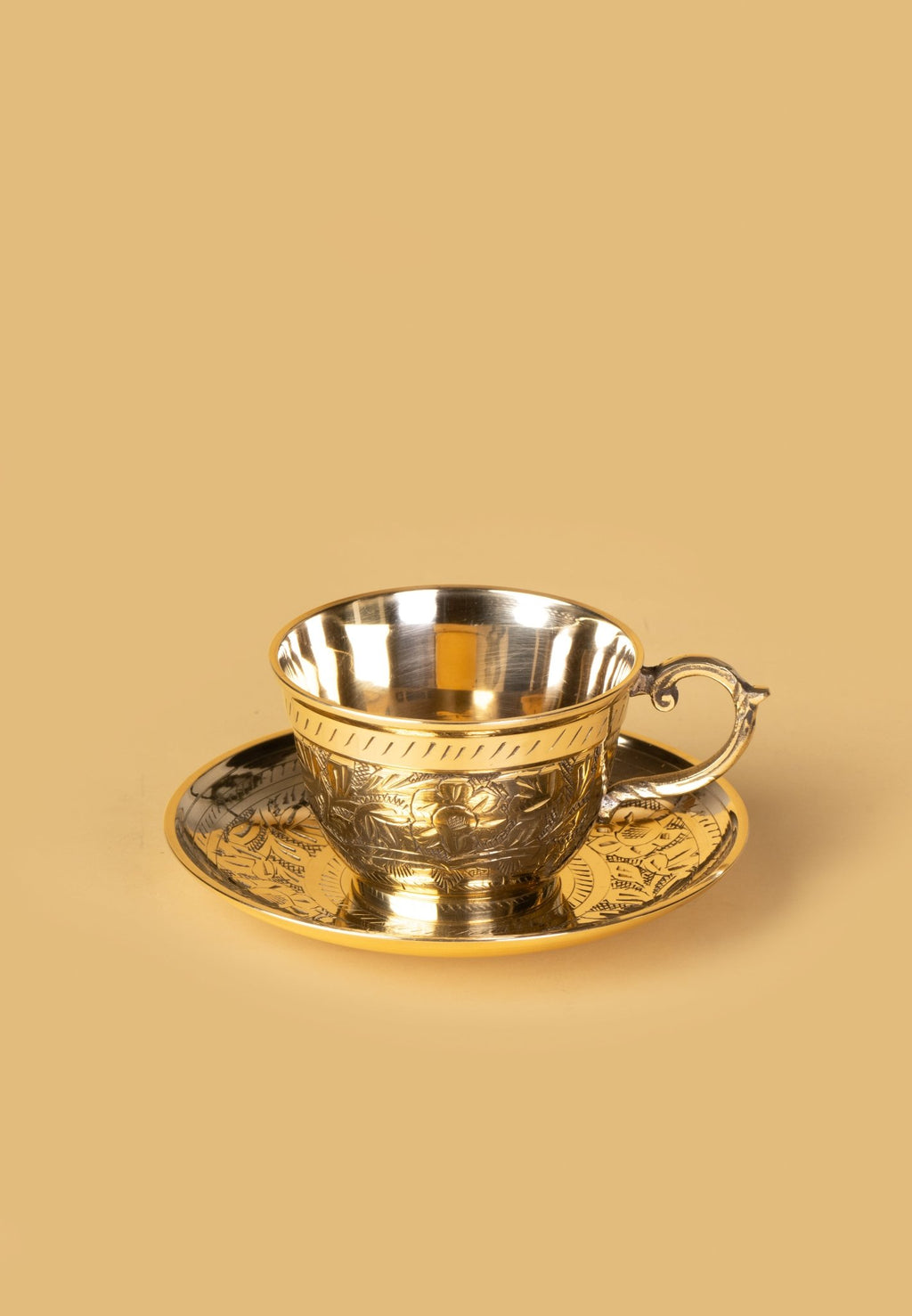 Swarnam Engraved Brass Tea Set of 2 - Mittified