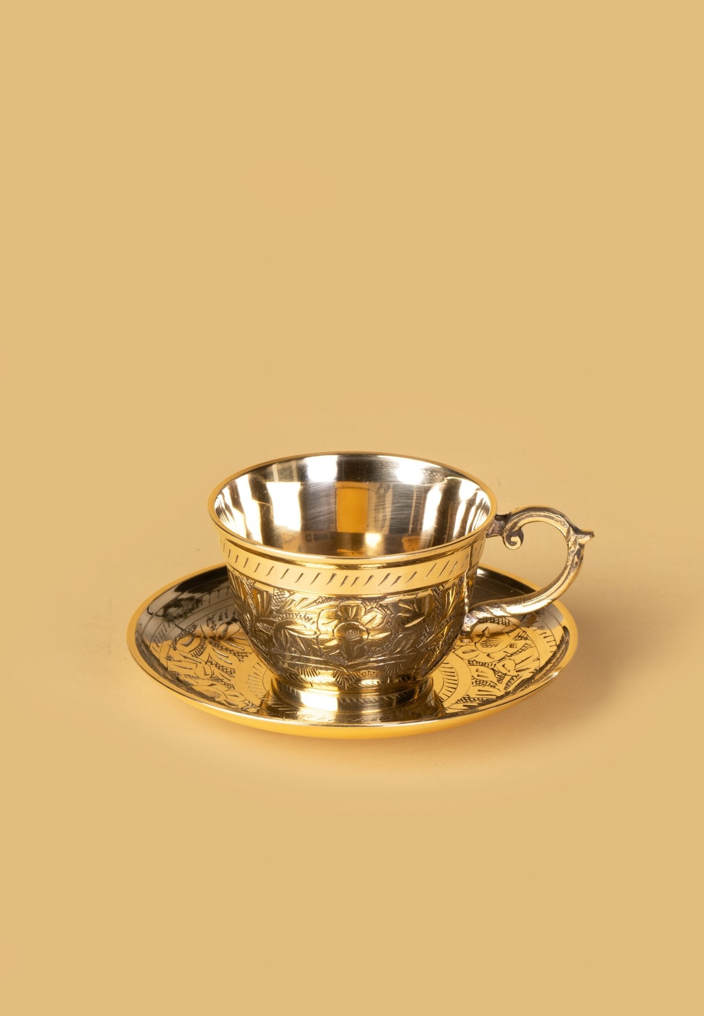 Swarnam Engraved Brass Tea Set of 2 - Mittified